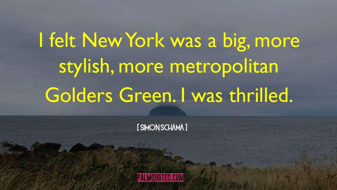 Simon Schama Quotes: I felt New York was