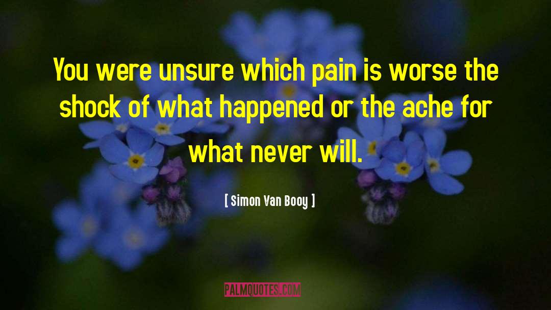 Simon Van Booy Quotes: You were unsure which pain