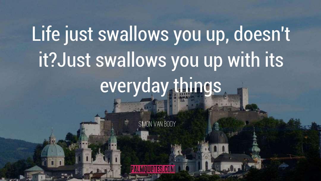 Simon Van Booy Quotes: Life just swallows you up,