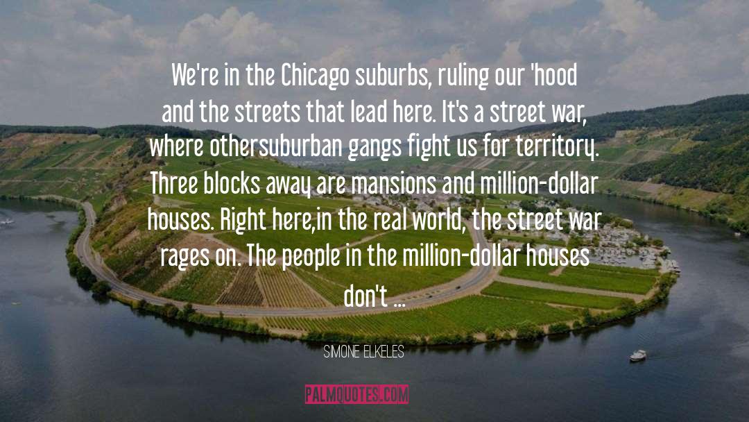 Simone Elkeles Quotes: We're in the Chicago suburbs,