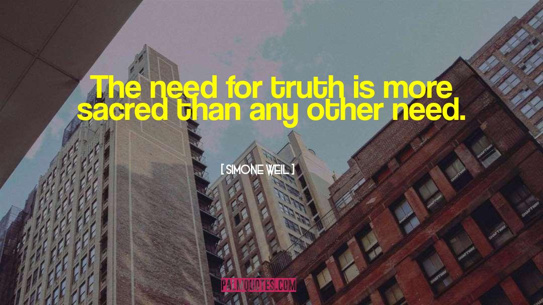 Simone Weil Quotes: The need for truth is