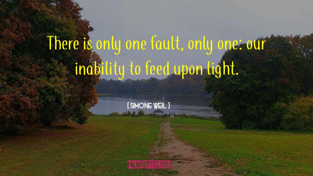 Simone Weil Quotes: There is only one fault,