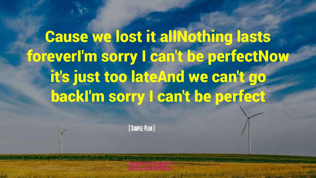 Simple Plan Quotes: Cause we lost it all<br>Nothing