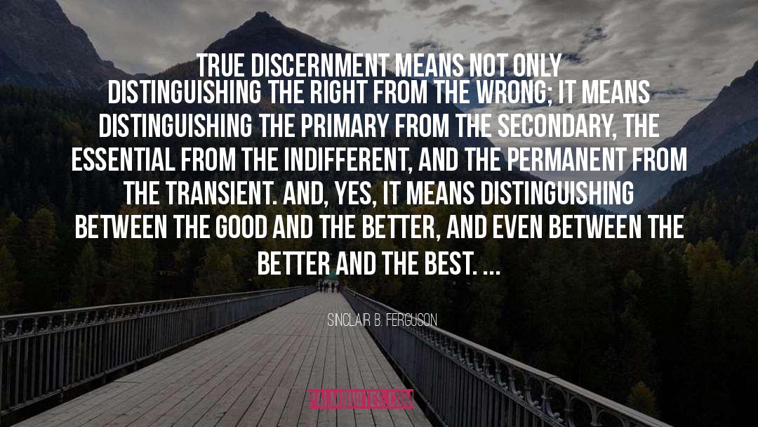 Sinclair B. Ferguson Quotes: True discernment means not only