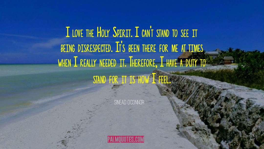Sinead O'Connor Quotes: I love the Holy Spirit.