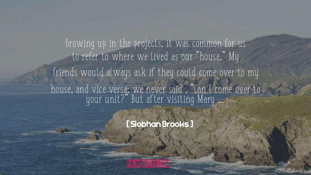 Siobhan Brooks Quotes: Growing up in the projects,