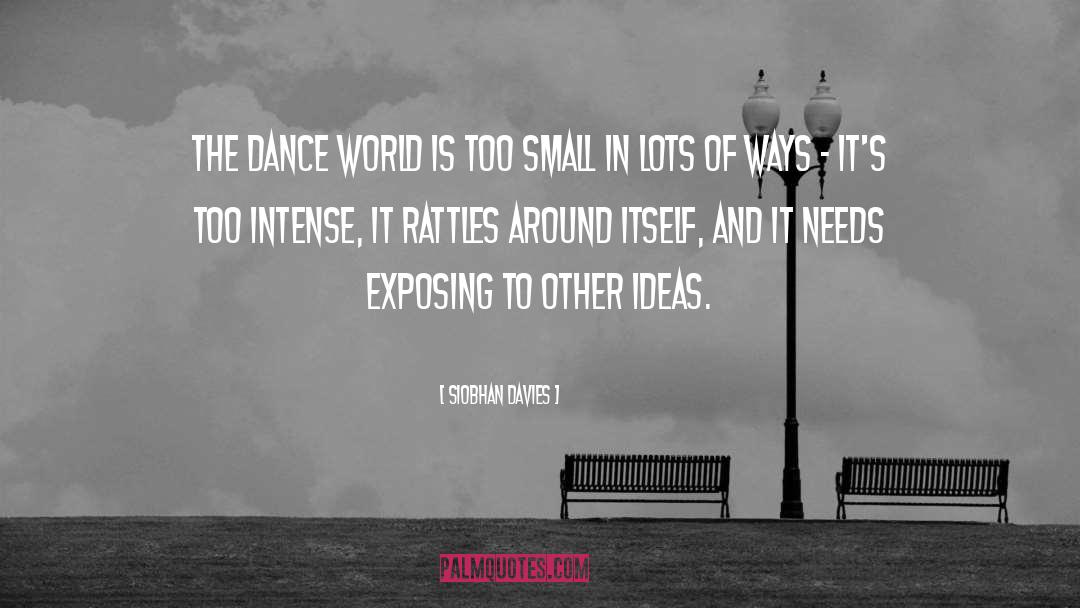 Siobhan Davies Quotes: The dance world is too