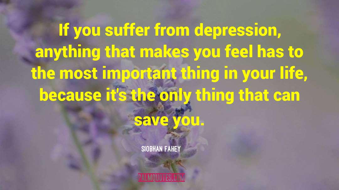 Siobhan Fahey Quotes: If you suffer from depression,
