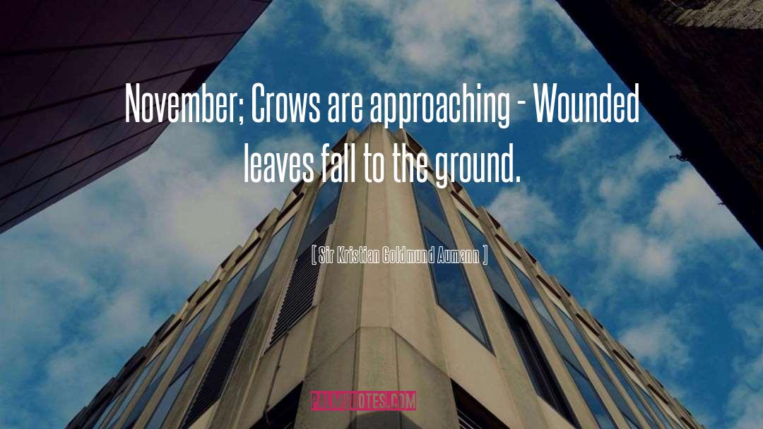 Sir Kristian Goldmund Aumann Quotes: November; Crows are approaching -