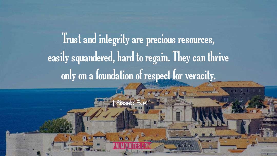 Sissela Bok Quotes: Trust and integrity are precious