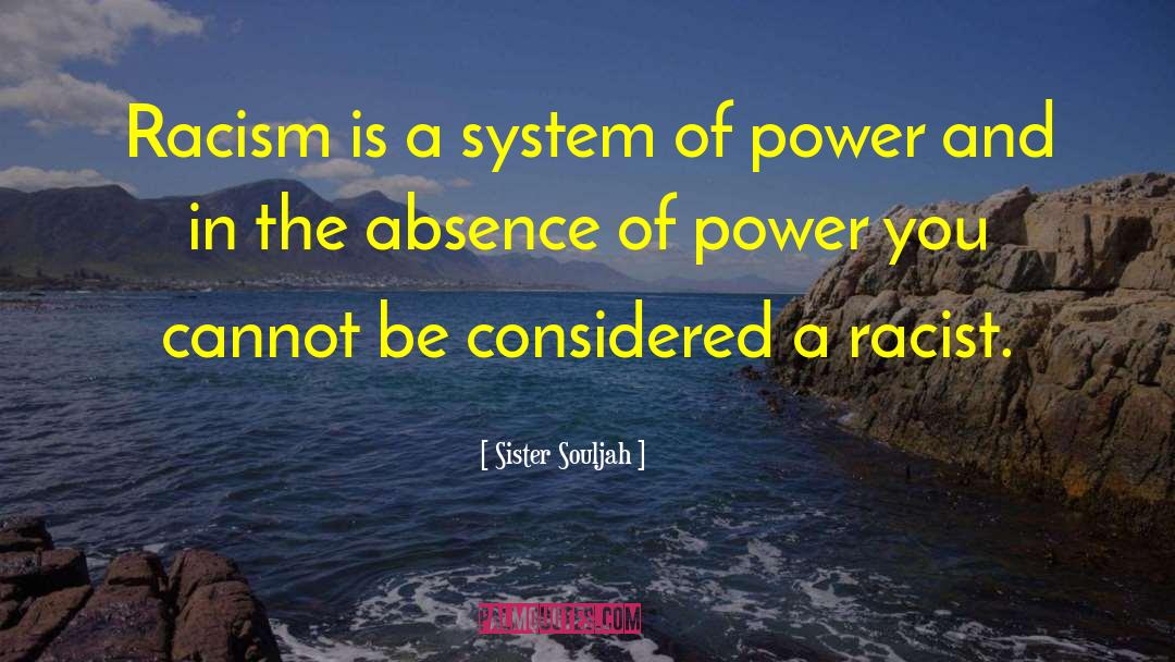 Sister Souljah Quotes: Racism is a system of