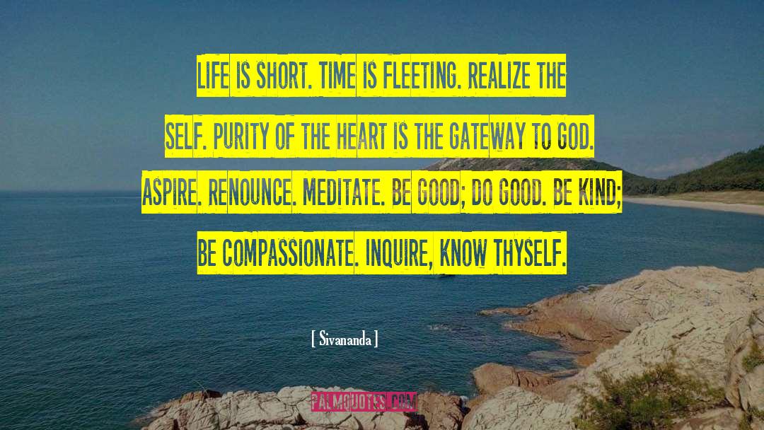 Sivananda Quotes: Life is short. Time is