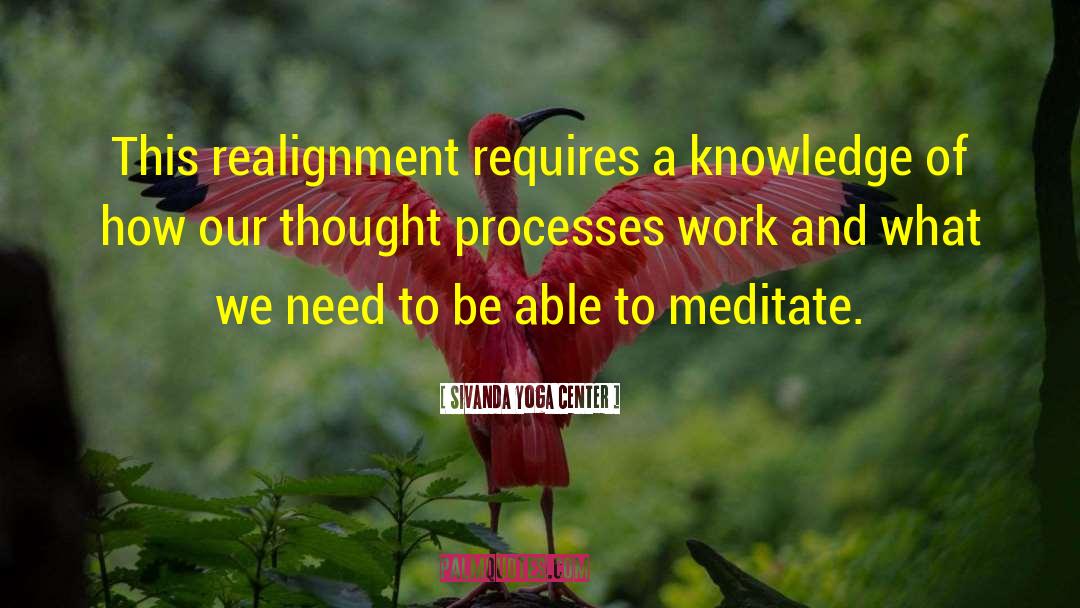 Sivanda Yoga Center Quotes: This realignment requires a knowledge