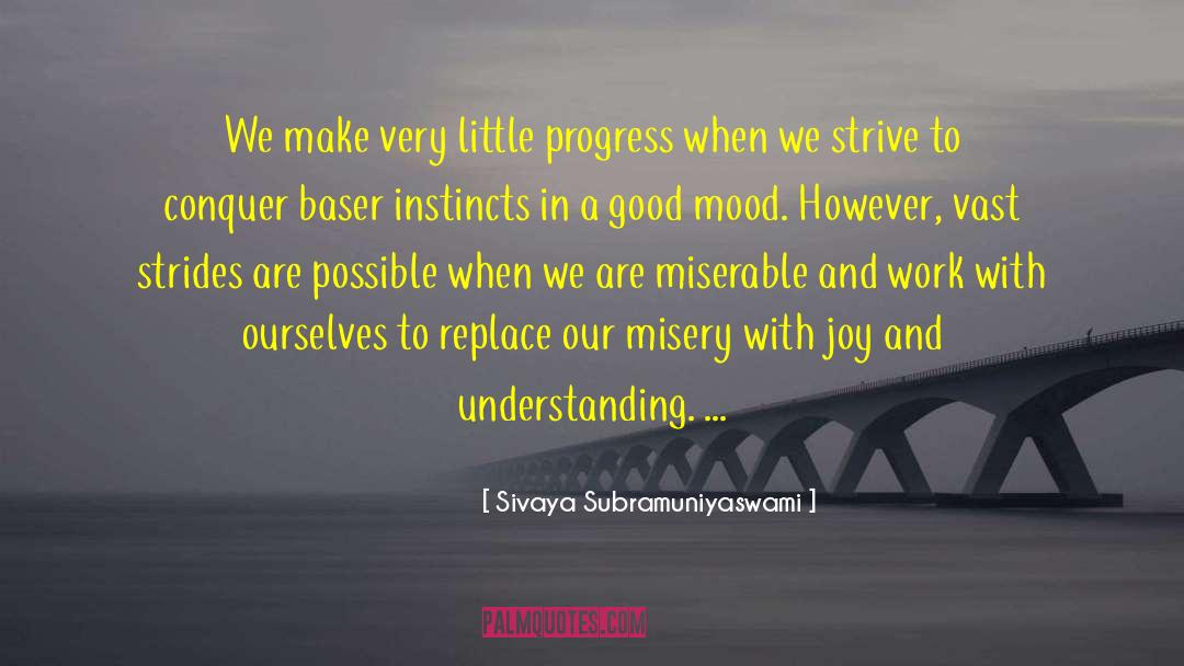 Sivaya Subramuniyaswami Quotes: We make very little progress