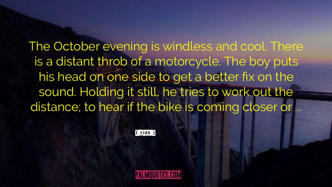 Sjon Quotes: The October evening is windless