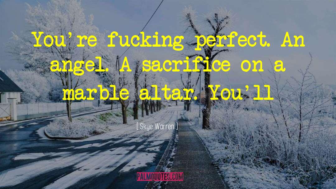 Skye Warren Quotes: You're fucking perfect. An angel.