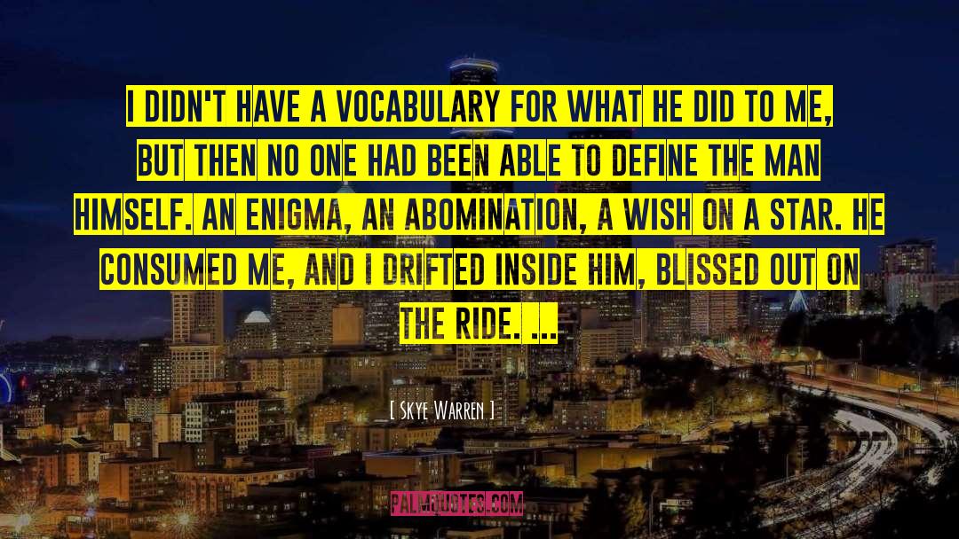 Skye Warren Quotes: I didn't have a vocabulary