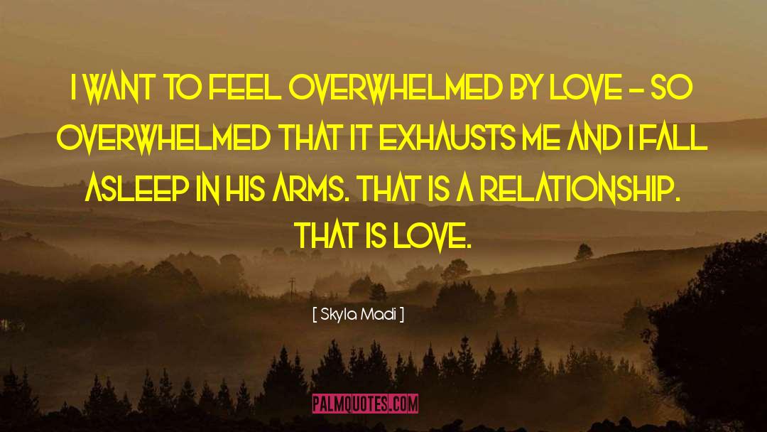 Skyla Madi Quotes: I want to feel overwhelmed