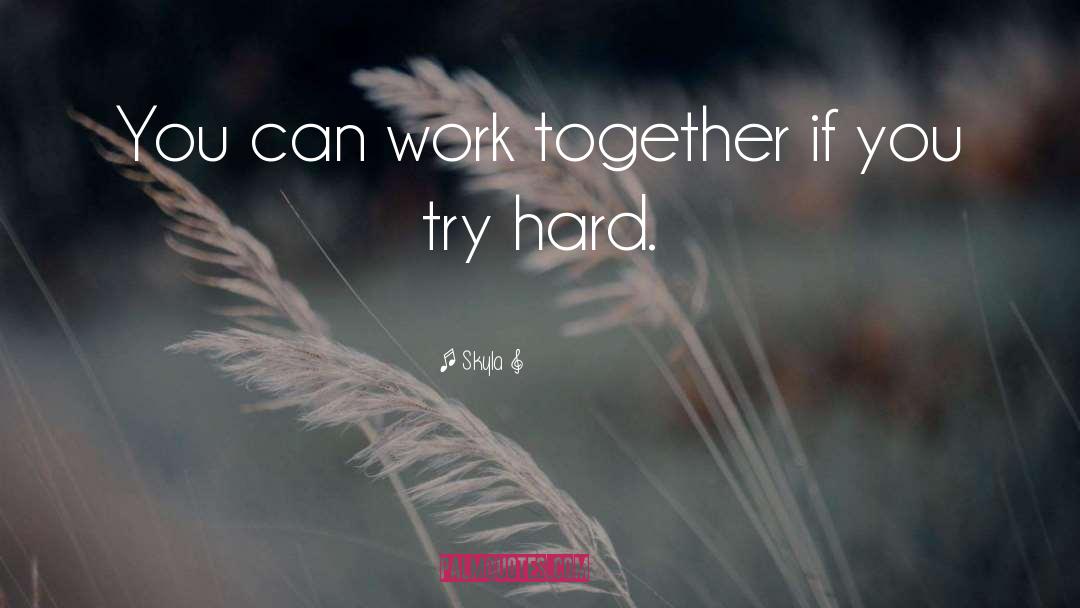 Skyla Quotes: You can work together if