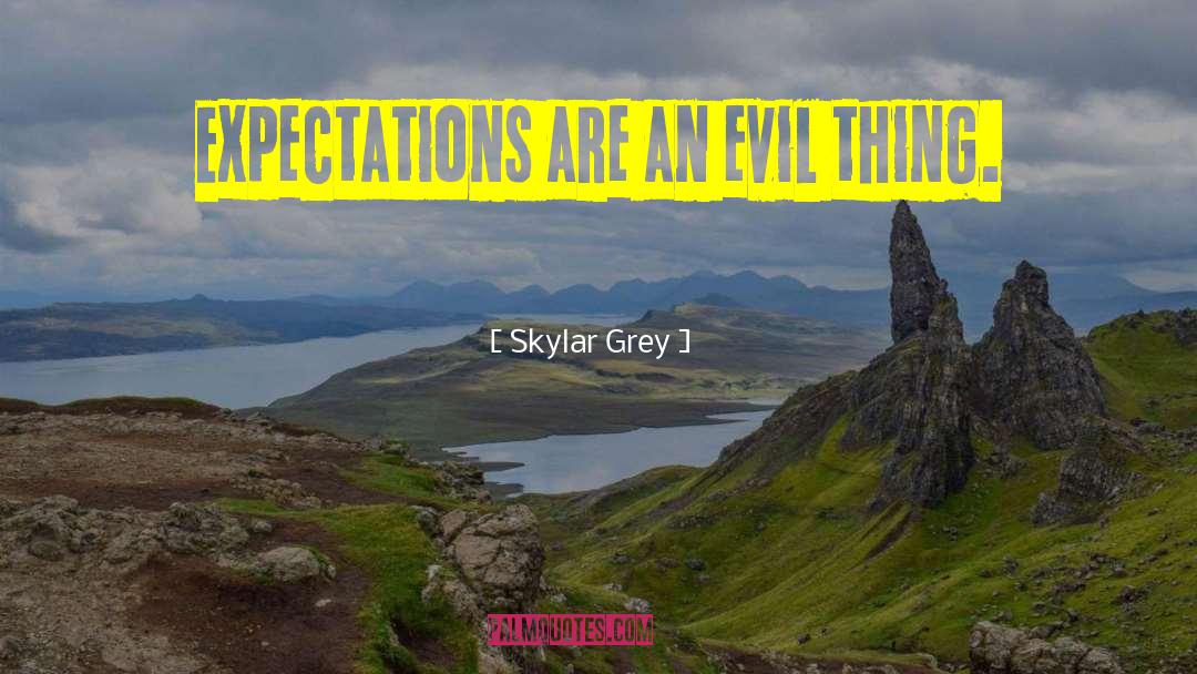 Skylar Grey Quotes: Expectations are an evil thing.