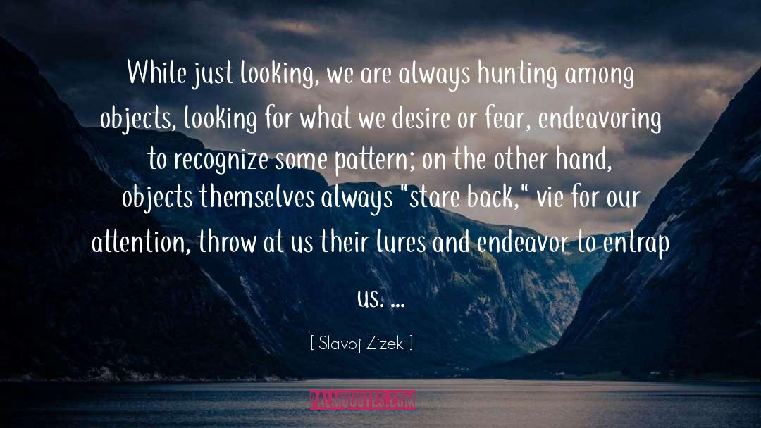 Slavoj Zizek Quotes: While just looking, we are