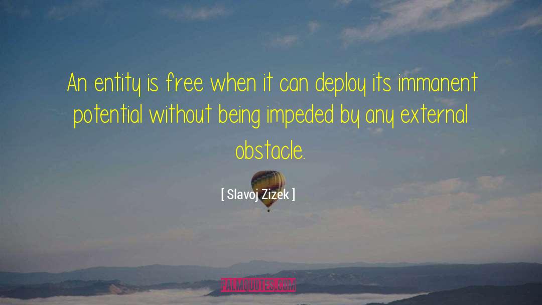 Slavoj Zizek Quotes: An entity is free when