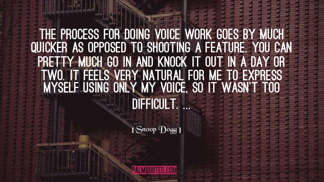 Snoop Dogg Quotes: The process for doing voice