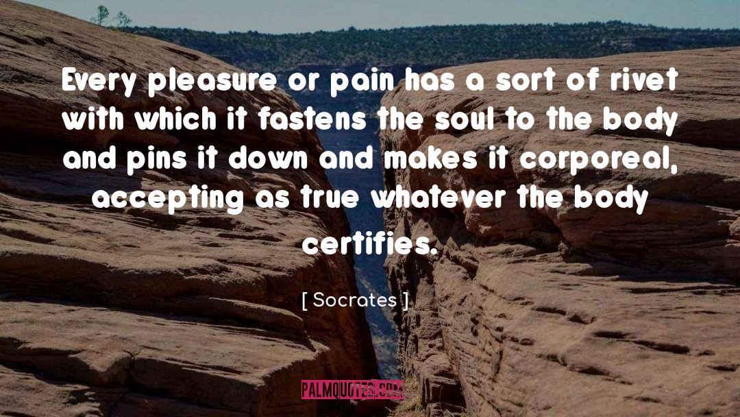 Socrates Quotes: Every pleasure or pain has
