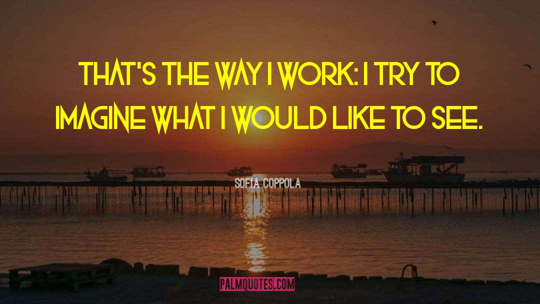 Sofia Coppola Quotes: That's the way I work: