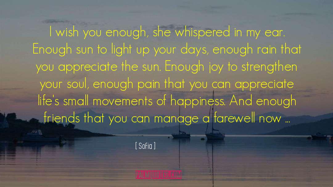 Sofia Quotes: I wish you enough, she