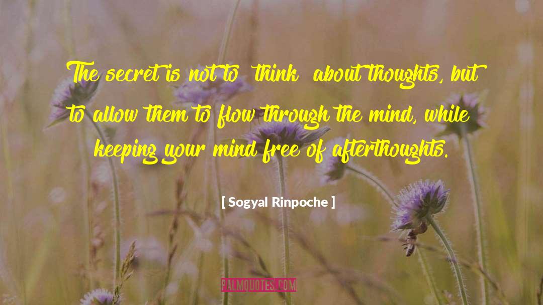 Sogyal Rinpoche Quotes: The secret is not to