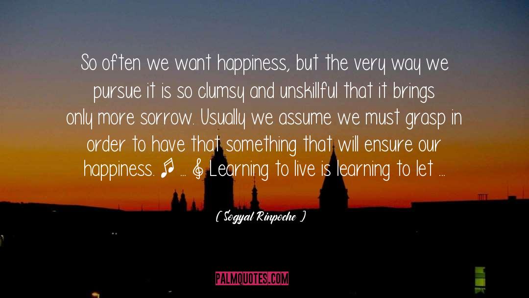 Sogyal Rinpoche Quotes: So often we want happiness,