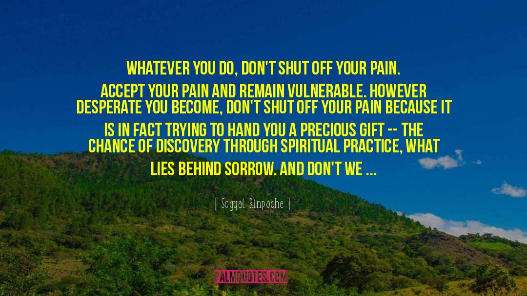 Sogyal Rinpoche Quotes: Whatever you do, don't shut