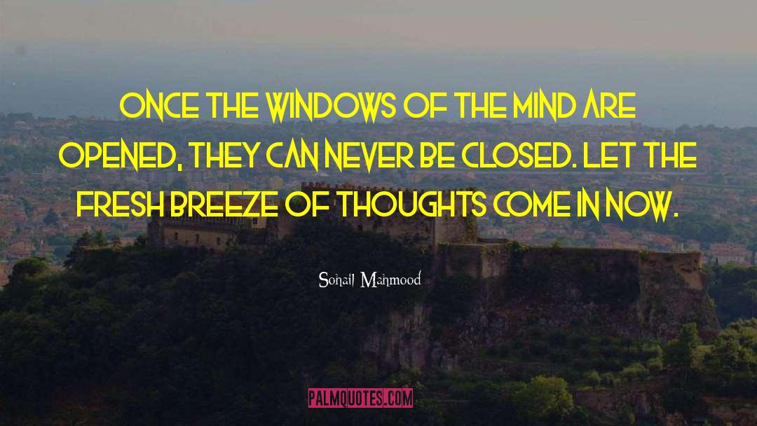 Sohail Mahmood Quotes: Once the windows of the