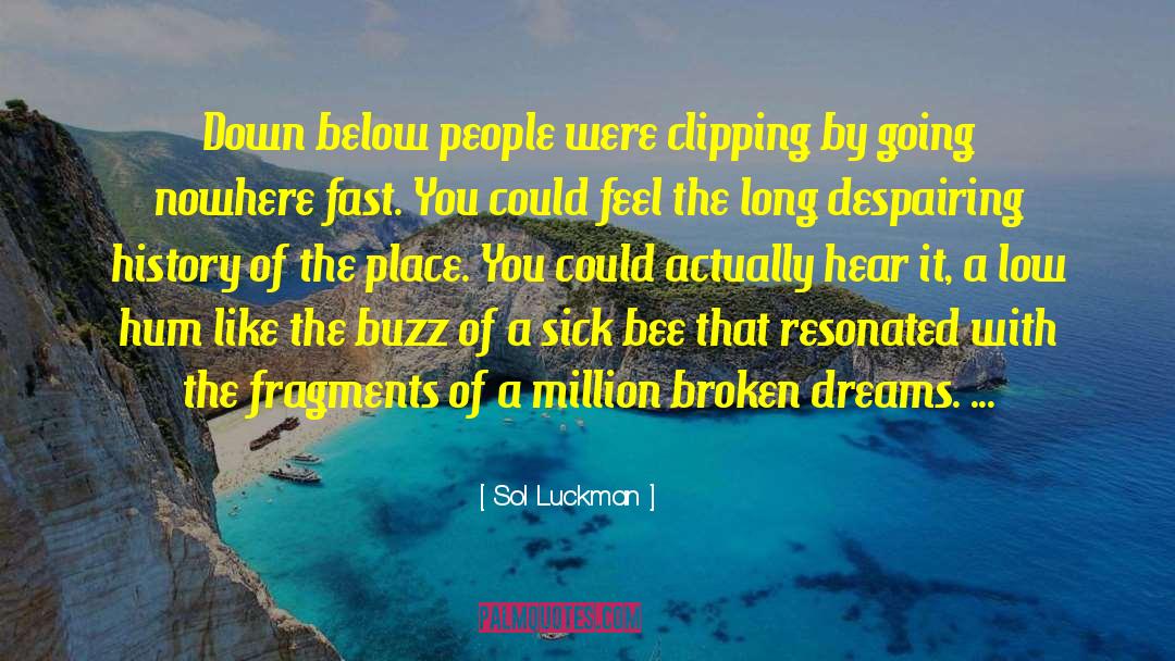 Sol Luckman Quotes: Down below people were clipping
