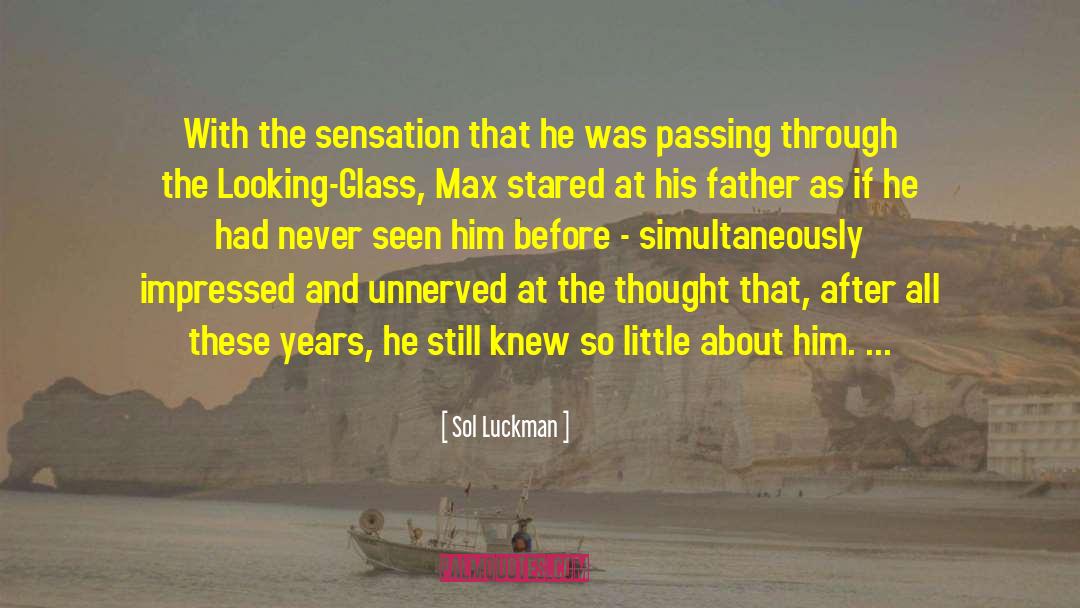 Sol Luckman Quotes: With the sensation that he