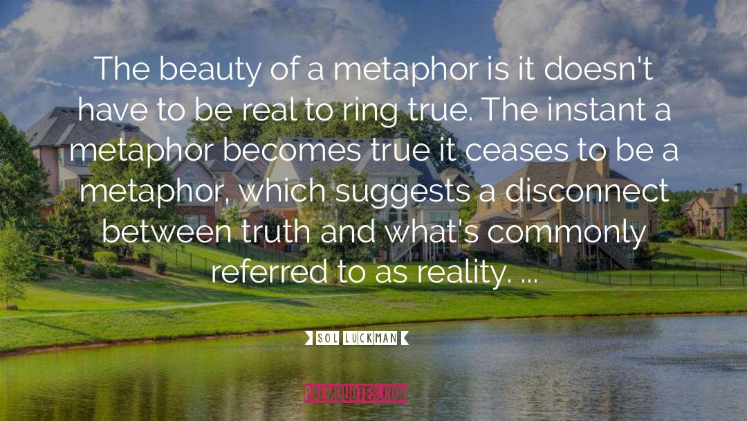 Sol Luckman Quotes: The beauty of a metaphor