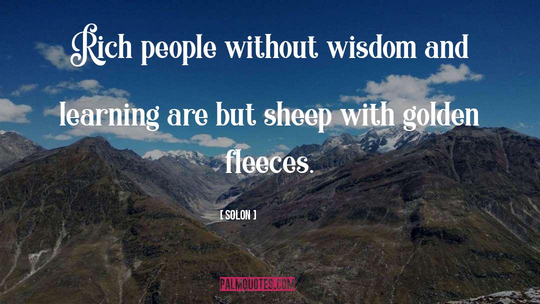 Solon Quotes: Rich people without wisdom and