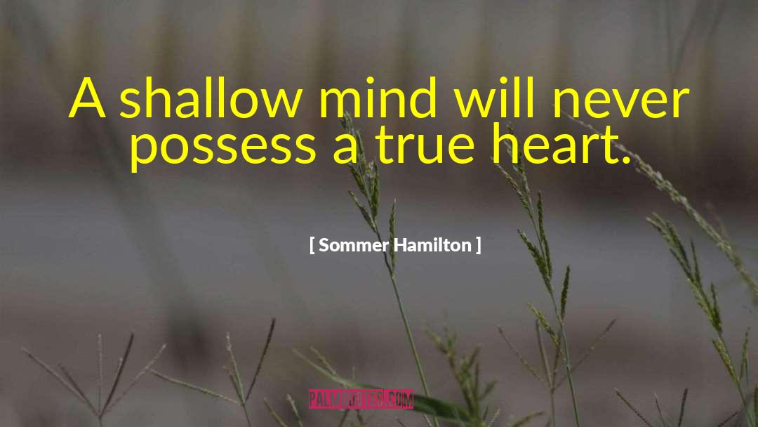 Sommer Hamilton Quotes: A shallow mind will never