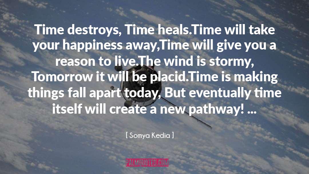 Somya Kedia Quotes: Time destroys, Time heals.<br />Time