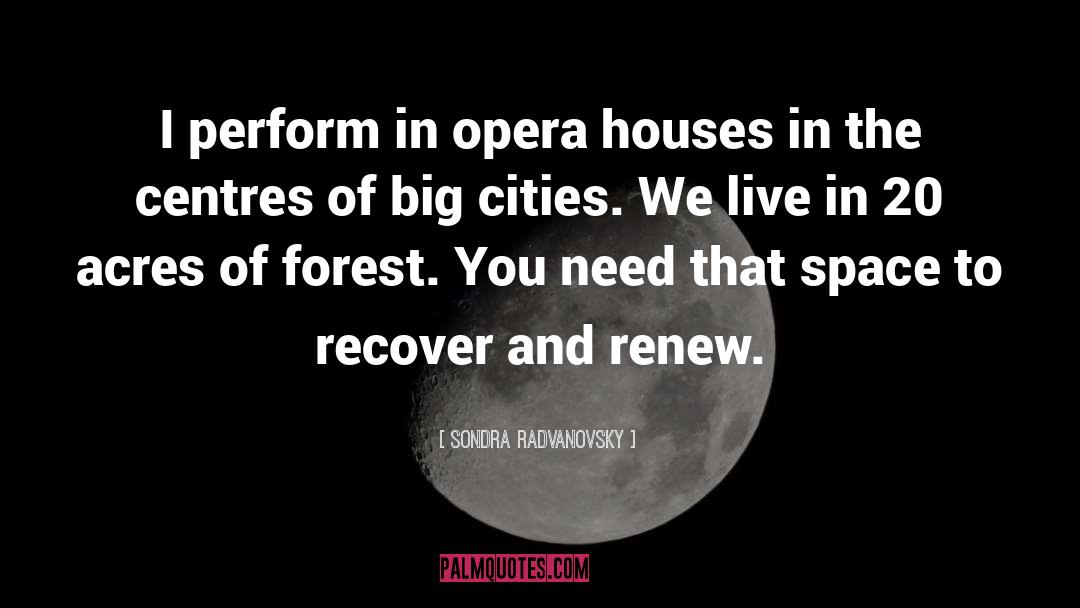 Sondra Radvanovsky Quotes: I perform in opera houses