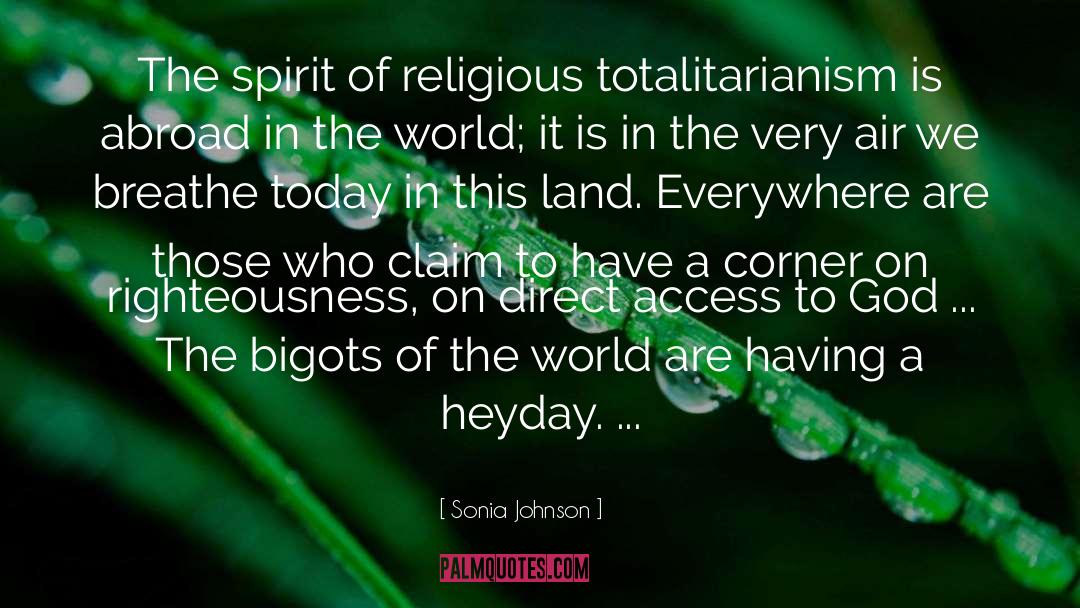 Sonia Johnson Quotes: The spirit of religious totalitarianism