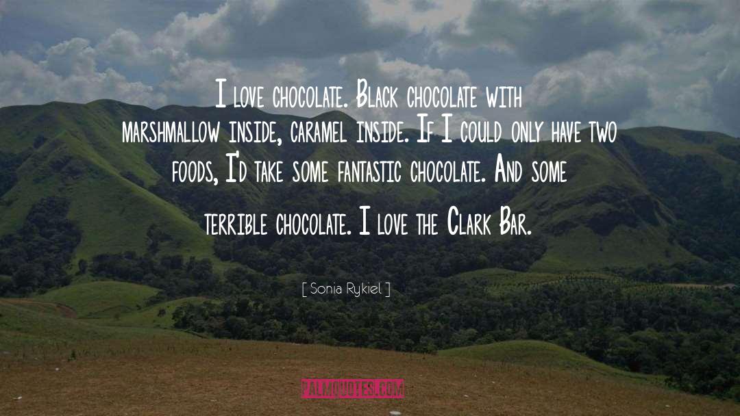 Sonia Rykiel Quotes: I love chocolate. Black chocolate