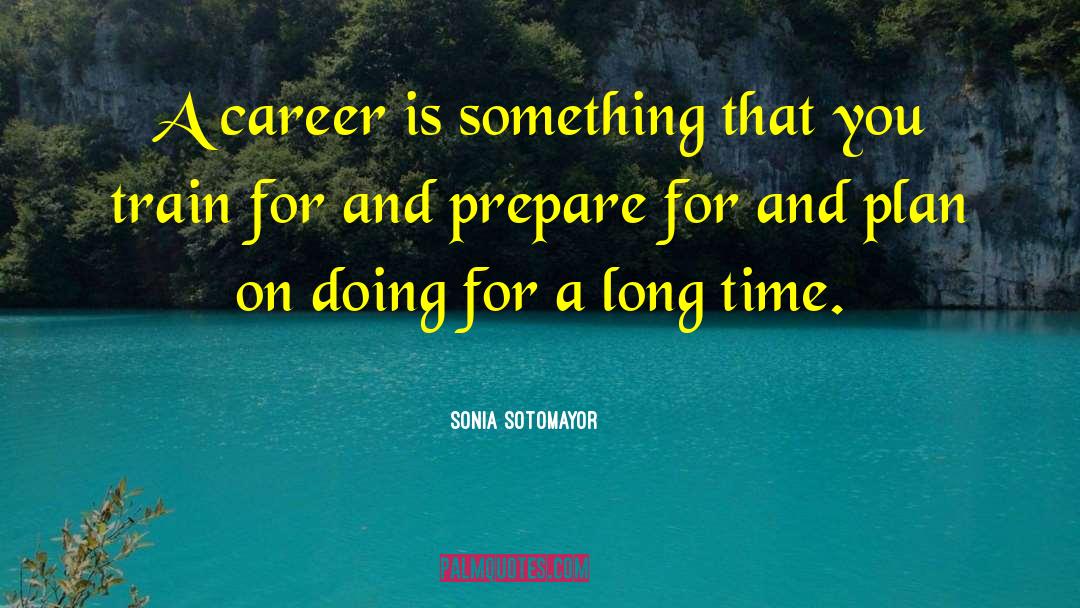 Sonia Sotomayor Quotes: A career is something that