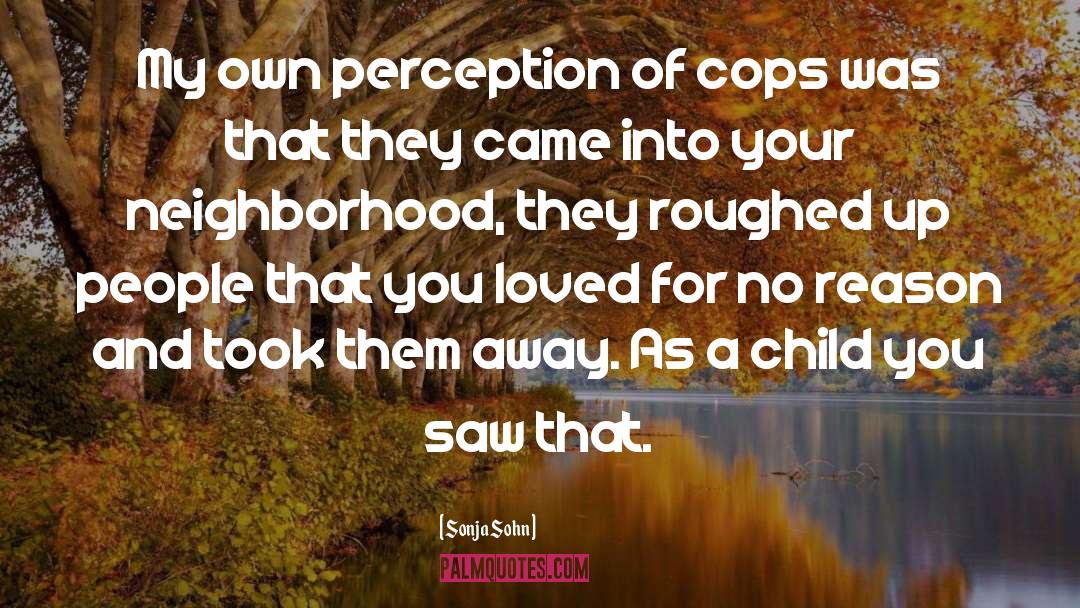 Sonja Sohn Quotes: My own perception of cops