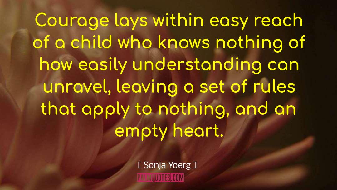 Sonja Yoerg Quotes: Courage lays within easy reach