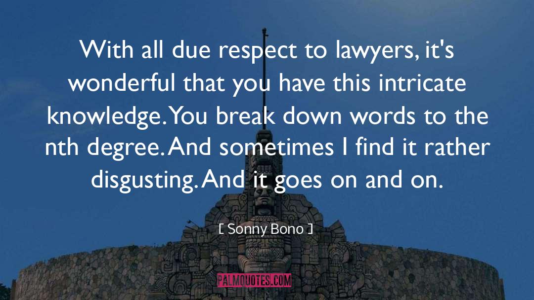 Sonny Bono Quotes: With all due respect to