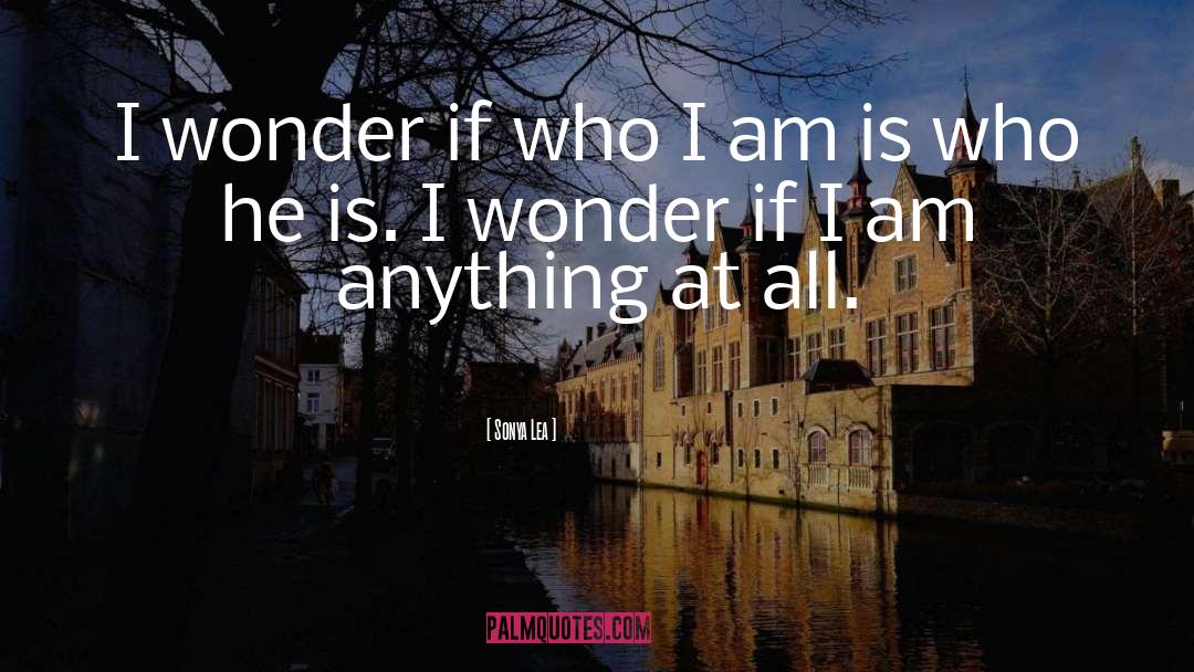 Sonya Lea Quotes: I wonder if who I