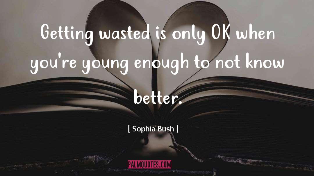 Sophia Bush Quotes: Getting wasted is only OK