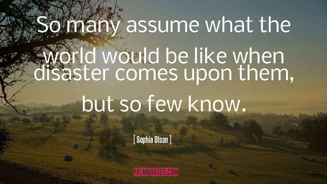 Sophia Olson Quotes: So many assume what the